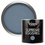 Vintro Paint | Eggshell Paint | for Walls | Wood | Trim | Satin Furniture Paint | Interior & Exterior Use. (2.5 Litres, Chiswick House - Blue)