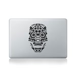Day of the Dead Floral Skull With Moustache Vinyl Sticker by Matthew Britton for Macbook (13/15), Laptop, Guitar, Car or Window