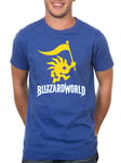 JINX Overwatch Blizzard World Logo Men's Gamer Tee Shirt XL Royal Heather