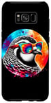 Coque pour Galaxy S8+ Lunettes de soleil Cool Tie Dye Ptarmigan Oiseau Illustration Art