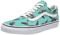 Vans Mixte Adulte Old Skool Baskets Basses, Turquoise (Dirty Bird/Turquoise/True White), 40