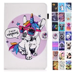 Rose-Otter for Kindle Fire 7 (2019) (2017) (2015) Case PU Leather Wallet Flip Case Card Holder Kickstand Shockproof Bumper Cover with Pattern Unicorn Dog