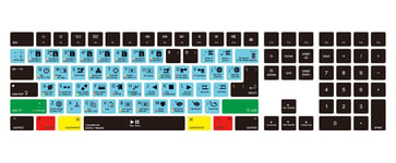 MMDW DaVinci Resolve Shortcuts Extended Layout Silicone Keyboard Protective Cover Skin Compatible with iMac Magic Keyboard with Numeric Keypad MQ052LL/A (A1843) US/EU Layout Ultra Thin Protector Skin