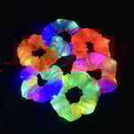 /#/LED-ljus scrunchie 6 stycken lysande elastiska hårband lysande hårsnoddar för hästsvans för neon Halloween jul födelsedag nyår/#/