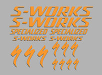 Ecoshirt O4-S9JW-YNH2 Stickers Sworks S-Works Bike F34 Stickers Aufkleber Decals Autocollants Adesivi, Orange