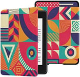 Case for All-new Kindle Paperwhite Water-safe Fabric Cover(10th Generation, 2018 Release), Seamless Pattern Pop Colorful Abstract Geometric Tablet Case