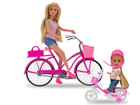 Teorema - 67264 - Poupée déesse - Enfant - Fille - Vélo - avec 2 Casques - Accessoires - Panier de vélo - Hauteur 29 cm - Vinyle - Genoux pliants - Pomme épaisse