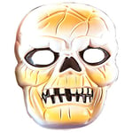 Widmann 54482 Masque tête de mort en plastique Taille unique adulte Accessoire multicolore pour carnaval et Halloween Accessoire pour déguisement d'horreur et d'horreur