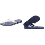 Havaianas Unisex's Brasil Logo Flip-Flop, MARINE BLUE, 9/10 UK Unisex Top Logomania Flip-Flops, Navy Blue, 9/10 UK