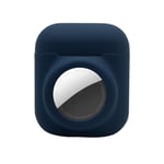 Silikonikotelo Apple AirPods Gen 1/2 -laitteille AirTag-taskulla - sininen