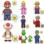8 st/set Super Mario Minifigur Monterade Byggklossar Leksaker Figurer Samlarobjekt Modell Present