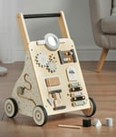 Wooden Activity BABY WALKER Toy Push Cart on Wheels Toddler Sensory Haus Projekt
