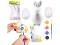 Styrofoam Prydnadsmålning Set Hare 2 Ägg Färger Lean Toys