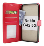 Crazy Horse Wallet Nokia G42 5G (Röd)