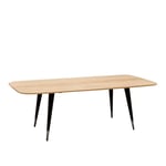 Naver Collection - AK 2530 Point Soffbord, Höjd 46 cm, Skiva i Såpad ek, Ben i samma trä, Med stålfot - Soffbord - Nissen & Gehl - Träfärgad - Metall/Trä
