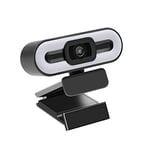 PIPRE Webcam 1080p Full HD - Lumière de Remplissage réglable intégrée et Microphone Double antibruit Q2 - Webcam 1080p pour PC, Ordinateur de Bureau, Ordinateur Portable.