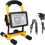 LED Work Light Rechargeable Battery LED Floodlight Portable Security Emergency Lights 20W Stand Work Lights with 2 Chargers for Home Camping Workshop Garage Garden
