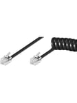 Pro Phone handset spiral cable CCA (copper-clad aluminium) - Svart - 4 meter