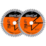 WellCut TCT Saw Blade 165mm x 48T x 20mm Bore For Dewalt DWS520,DCS520 Pcs of 2