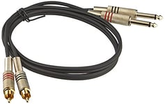 Adam Hall Cables 3 STAR TPC 0100 - Câble Audio 2 x RCA mâle vers 2 x Jack 6,35 mm mono 1 m