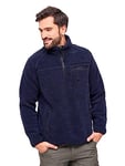 Brandit Men's Teddy Fleece Troyer Sweater, Navy, XXXL