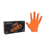 L3vel3 Nitril Gloves Orange Large 100-p