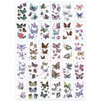 30-pack 3D Fake Tatueringar Fjäril Temporära Gnuggisar flerfärgad