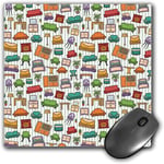 Mouse Pad Gaming Functional Doodle Thick Waterproof Desktop Mouse Mat Various Home Interior Elements Armchair Table Mirror Design Elements Doodle Style,Multicolor Non-slip Rubber Base