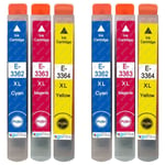 6 C/M/Y Ink Cartridges XL for Epson Expression Premium XP-630, XP-645, XP-900