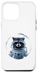Coque pour iPhone 13 Pro Max drôle astronaute mignon animal raton laveur avec étoiles dans l'espace chat