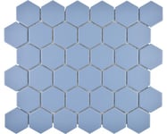 Mosaik keramik Hexagon HX AT53 blå grön matt 32,5x28,1 cm