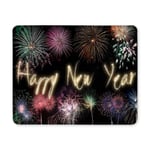 2019 Happy New Year Celebration with Firework Rectangle Non Slip Rubber Mouse Pad Gaming Mousepad Mat for Office Home Woman Man Employee Boss Work with Designs