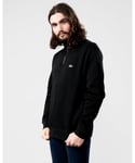 Lacoste Mens Zippered Stand-Up Collar Cotton Sweatshirt - Black - Size 2XL