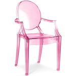 Chaise de salle à manger transparente - Design avec accoudoirs - Louis xiv Rose transparent - pc, Plastique - Rose transparent