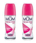 2 x Mum Roll On Fresh Pink Deodorant - Alcohol free