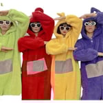 Teletubbies Cosplay Kostymer för Vuxna Unisex, Disi Onesies Lala Cosplay Pyjamas Djursovkläder Jumpsuit Kostym Yellow S