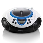 Bärbar FM-radio CD- och USB-spelare blå