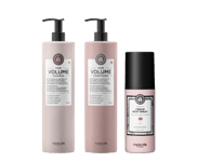 Maria Nila Pure Volume Duo Shampoo & Conditioner 2x1000ml Cream Heat Spray 150 ml