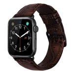 iBazal Watch Bands Compatible with iWatch Series 6 SE 5 4 Strap 44mm Leather 42mm Series 3 Series 2 Series 1 Wrist Straps Mens Wristbands Bracelets Watchband with Black Buckle - Brown 42/44