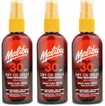 Malibu Dry Oil Spray SPF30 100ml | Sun Protection | Beach Essential X 3