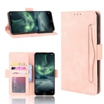 Nokia 7.2/6.2 - Läderfodral / plånboksfodral med smart korthållare Pink