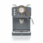Swan Nordic Espresso Coffee Machine 15bar Scandi Style, Nordic Grey- SK22110GRYN