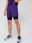Ronhill Tech Running Revive 5 inch Twin Shorts - Purple, Purple, Size M, Men