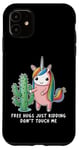iPhone 11 Free Hugs Just Kidding Don't Touch Me, Funny Unicorn Cactus Case