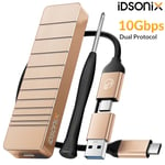 iDsonix M2 NVMe SATA SSD Enclosure USB C 10Gbps SSD Case for M /B+M-Key lot