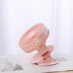 brandless Multifunctional 360 degree rotating mute car clip small fan creative handheld student USB charging fan pink