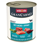 Ekonomipack: Animonda GranCarno Original Adult 24 x 800 g - Lax & spenat