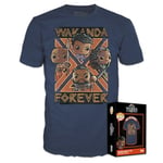 Funko Boxed Tees: Black Pander - Wakanda Forever - Group - Black Panther - Wakanda Forever - T-Shirt - Vêtements - Idée de à Manches Courtes pour Les Adultes Les Hommes et Les Femmes