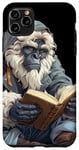 iPhone 11 Pro Max Cute anime blue bigfoot / yeti reading a library book art Case