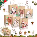 12 st julpapperspåsar, Kraftpapper med handtag för godis och presentförpackning A-12 st Parent